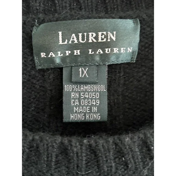 VGC Lauren Ralph Lauren VTG Forest green Lambs wool Cable Knit LRL sweater Sz XL - Picture 3 of 7
